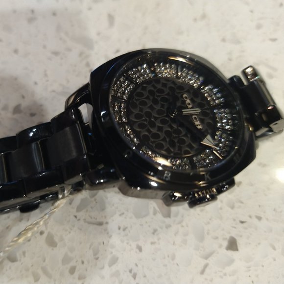 Coach Watch 14502077 Black w/ crystals coach boyfriend watch plus bonus … - Picture 2 of 6